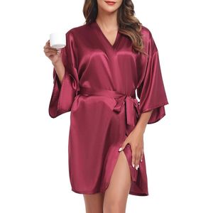 Satijnen ochtendjas voor dames - Zachte, lichte nachtkleding voor bruid en feest