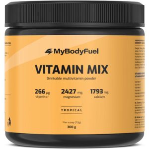 MyBodyFuel - Multivitamine Poeder - Tropical - Vitamine Mix met Magnesium, Vitamine C, Vitamine D & B12 - 300 g