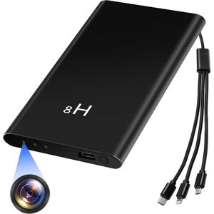 Spy Camera - Bewakingscamera Mini-camera 1080p HD 5000 mAh powerbank camera zwaartekrachtsensor nachtzicht opladen mobiele apparaten 3-in-1 oplaadkabel