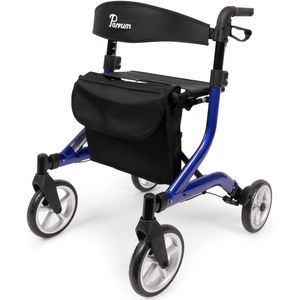 Parvum - SuperLight - Rollator - Blauw - Ultra-lichtgewicht 5,1 kg - Incl. stokhouder, tas, zitting & rugleuning