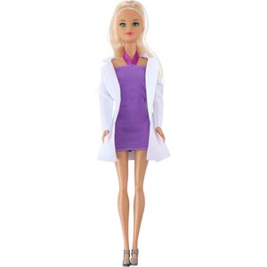 Eddy Toys Pop Dokter - Doktersjas, Jurk, Schoenen en 10 Doktersattributen - 29 cm