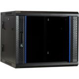 DSIT 9U wandkast (kantelbaar) met glazen deur 600x600x500mm (BxDxH) - serverbehuizing - serverrack - serverkast - 19 inch