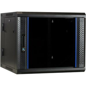 DSIT 9U wandkast (kantelbaar) met glazen deur 600x600x500mm (BxDxH) - serverbehuizing - serverrack - serverkast - 19 inch