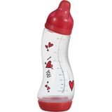 Difrax Babyfles 250 ml Natural - S-Fles - Anti-Colic - I Love You/Rood - 1 stuk