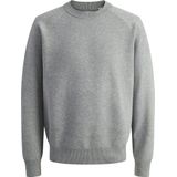 Jack & Jones - Jcofusion Knit Crew Neck - Gebreide Trui - Donkergrijs Melange
