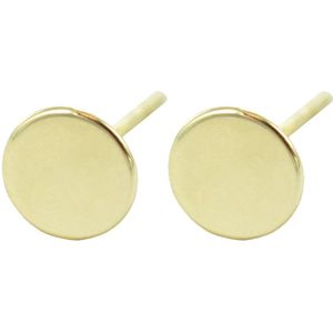 Silventi 9NBSAM-G190096 Gouden Oorknopjes - Dames - Rondje - Glad - 5 mm Doorsnee - 14 Karaat - Goud