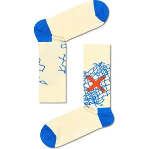 Happy Socks WWF - organic cotton - good news - wit blauw rood kruis - maat 36-40