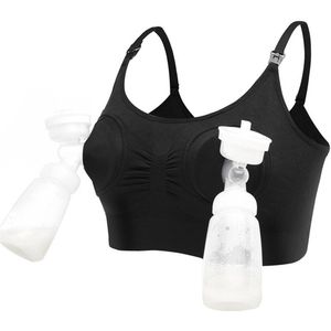 JustValue Borstkolf BH - Maat M - Handsfree Kolfbeha - Voedingsbh - Kolf BH - Zwart