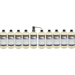 Shampoo No Scent No Colour - 1 liter (transparant) - 10 stuks - met zilveren pomp - Voordeelverpakking - Haarverzorging