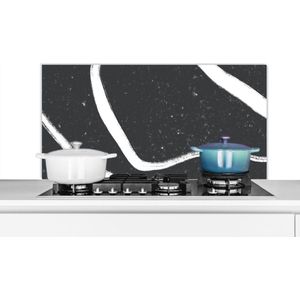 Spatscherm Keuken - Kookplaat Achterwand - Spatwand Fornuis - 100x50 cm - Lijn - Minimalisme - Design - Aluminium - Wanddecoratie - Muurbeschermer - Hittebestendig