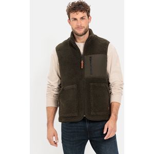 camel active Fleece vest van gerecycled polyester - Maat menswear-3XL - Groen