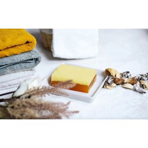 Royal Natural Cosmetics - Sinaasappel Glycerine Douchespons - Sinaasappel Citrus Glycerine Douchespons - Badspons - Plantaardige Scrubspons - Badborstel - Verstevigend - Tegen Veroudering - Tegen Rimpels - Anticellulitis - Voor Huidherstel