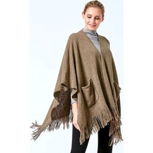 Dames Vest Sjaal - Bruin - Multifunctionele Sjaal, Stola, Omslagdoek en Deken - Mode Accessoires