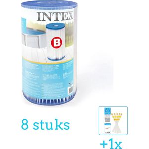 Intex Filtercartridge Type B 29005 - Filter voor filterpomp - 8 stuks - Voordeelverpakking - Inclusief WAYS Testrips (1 stuks) - Type B filter - Intex Filter - Geschikt voor 28634GS Pomp