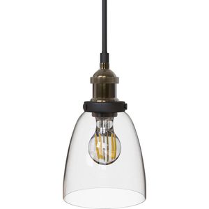 B.K.Licht - Glazen Hanglamp - voor binnen - eetkamer - industriële  - met 1 lichtpunt - pendellamp - E27 fitting - excl. lichtbron