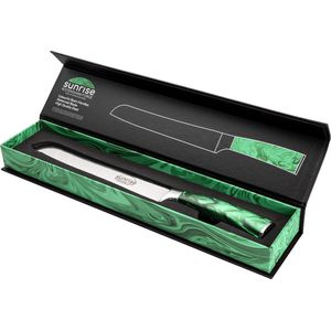 8"" broodmes roestvrij staal met hars handvat smaragdgroen - Sunrise Collection
