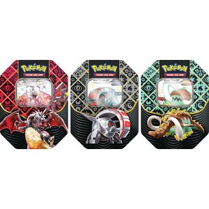 Pokémon TCG - Scarlet & Violet - Paldean Fates Tin (Charizard ex / Iron Treads ex / Great Tusk ex - 1x random tin)