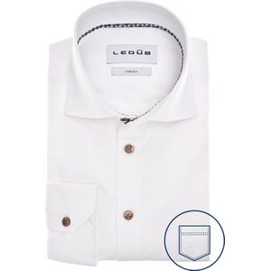 Ledub - Modern Fit - Overhemd - Wit - Strijkvriendelijk