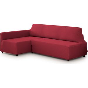 Belmarti® Bankhoes Bali Chaise Longue Links 195-220cm breed - Steenrood - geschikt voor banken zonder armleuningen - multi-elastische kwaliteit met uitzonderlijk aanpassingsvermogen