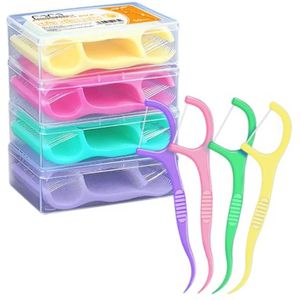 Tandfloss met Handvat - 200 Stuks in 4 Smaken voor Mondverzorging