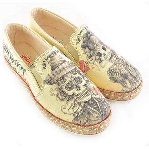 GOBY - Death Is Not The End Of Love - Ballerinas - Flats - Hoge kwaliteit - Handmade - Meisjesprint - Maat 38
