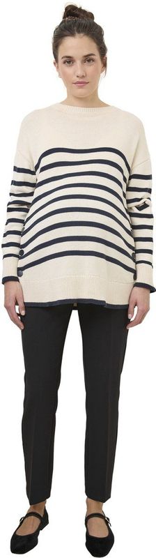 Vertbaudet - Lange Trui - Gemêleerd Beige - Matrozenstijl - Voor Zwangerschap en Borstvoeding
