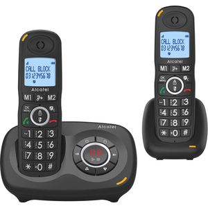 Draadloze telefoon met antwoordapparaat en 2 handsets - XL-scherm, oproepblokker, audio boost