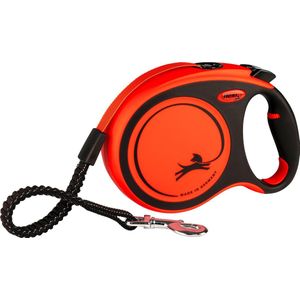 Flexi Rollijn Xtreme Tape - Hondenriem - L - 8 meter - Oranje Zwart - Grote en Actieve Honden