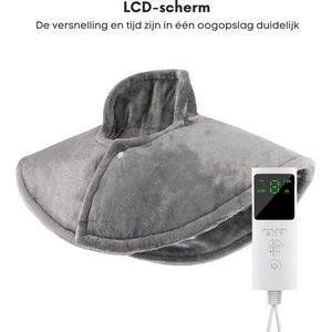 Warmtekussen Nek en Schouder - Warmtekussen Nek Elektrisch - Warmtekussen met Afstandsbediening - Grijs
