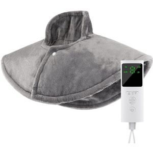 Warmtekussen Nek en Schouder - Warmtekussen Nek Elektrisch - Warmtekussen met Afstandsbediening - Grijs