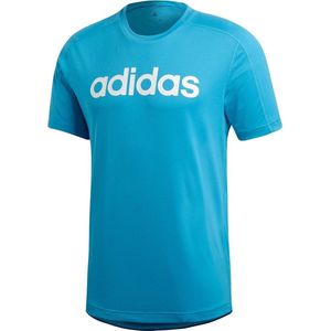 adidas - D2M Cool Logo T - Sportshirt - S - Blauw