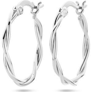 Zilver Gerhodineerd Oorringen Gedraaide Buis 2,0 MM 1337896