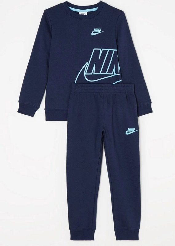 Nike - FT Icon Crew Set - Blauw - 2-delig - Sweater en Joggingbroek