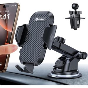 Mobiele telefoonhouder auto [2025 nieuwste zuignap] 3-in-1 zuignap & ventilatiehouder universele autohouder accessoires
