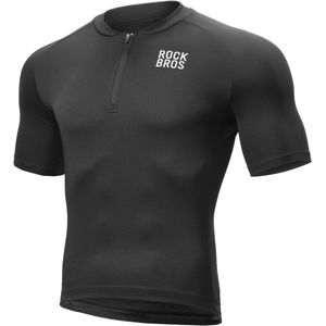 Korte Mouw Fietsshirt voor Mannen - Sneldrogend en Ademend MTB Jersey met 1/4 Rits voor Fietsen, Hardlopen en Hiking - Maten S-XXL