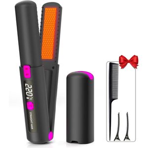 Draadloze 2-in-1 stijltang en krultang - Mini reisformaat met instelbare temperatuur