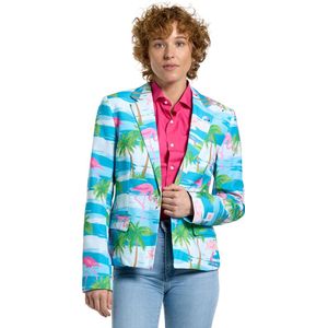 OppoSuits Flamingirl - Dames Blazer - Stijlvolle Dames Colbert - Carnaval, Halloween en Meer - Blauw - Maat: EU 38