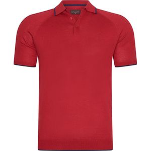 Cappuccino Italia - Heren Polo SS Tipped Tricot Polo - Rood - Maat S