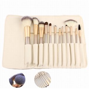 Make up kwasten set - Beige - 12 delig - Professionele 12-Delige Make-Up Kwasten Set - Formidable Make-Up Brush Set - Poeder Kwast - Make Up Reis Etui - Cosmetica