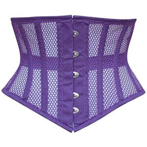 Dames Underbust Corset Zwart Mesh Stalen Baleinen Taille Trainer Body Shaper Cincher Waspie