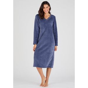 Damart - Thermolactyl nachthemd van tricot met reliëf - Blauw - 38-40 (S)