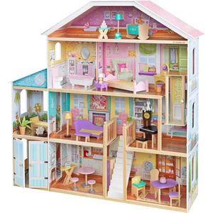 KidKraft Grand View groot Houten Poppenhuis met 34 accessoires