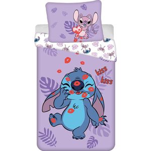 Disney - Lilo & Stitch - Dekbedovertrek - Paars - 140 x 200 cm + 70 x 90 cm - Katoen