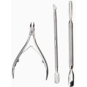 Equivera nagelriem knipper Professionele nagelriemtang en -duwer - roestvrijstalen nagelriemverwijderaar met dubbele veer - 2 stuks nagelriemschuivers - duurzaam manicure-pedicuregereedschap voor vingernagels en teennagels