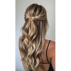 Halo Hair Extensions | Hair Extensions | 40 CM | 95 GR | Human Hair |Donker Bruin/ Karamel Bruin| Echt Haar | The Hair Label