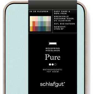 schlafgut Jersey Pure hoeslaken extra hoog - Eenpersoons XL - 180x200 - 200x220 435 Petrol Light