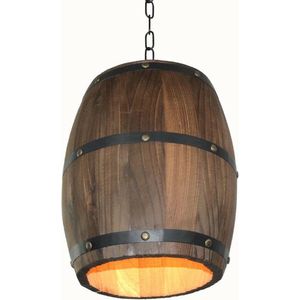 Houten wijn vat lamp wijnton wijnvat lamp wiin ton hanglamp tonnetje horeca horeca apparatuur inrichting bar cafe  restaurant