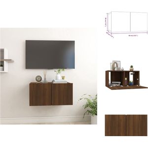 vidaXL Hangend Tv-meubel - Moderne Stijl - Praktisch Materiaal - 60x30x30cm - Bruineiken - Kast