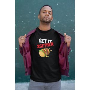 Shirt - Get it 2gether - Wurban Wear | Grappig shirt | Dieet | Unisex tshirt | Fast food | Airfryer | Sport | Verwenpakket | Wit & Zwart