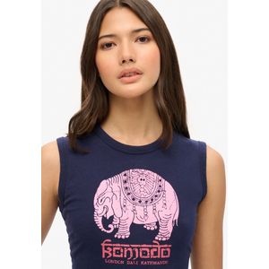 Superdry - Hathi Slim - Mouwloos T-shirt - Blauw